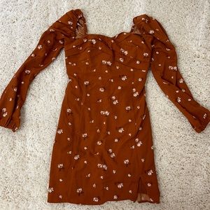 Abercrombie Long-Sleeve Draped Bodice Mini Dress